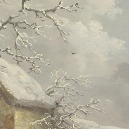 Paesaggio Invernale George Morland gmo57 quadro stampato su tela