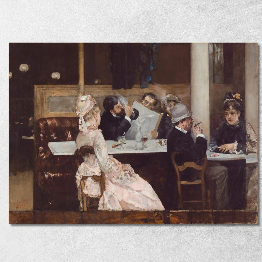 Scena Di Caffè A Parigi Henri Gervex hgr9 quadro stampato su tela Scena Di Caffè A Parigi Henri Gervex hgr9 quadro stampato su tela