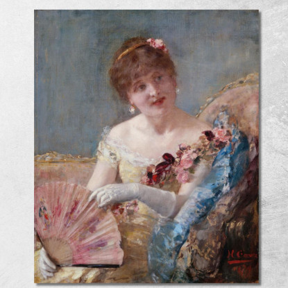 Donna Con Ventaglio - Ritratto Di Réjane Henri Gervex hgr12 quadro stampato su tela