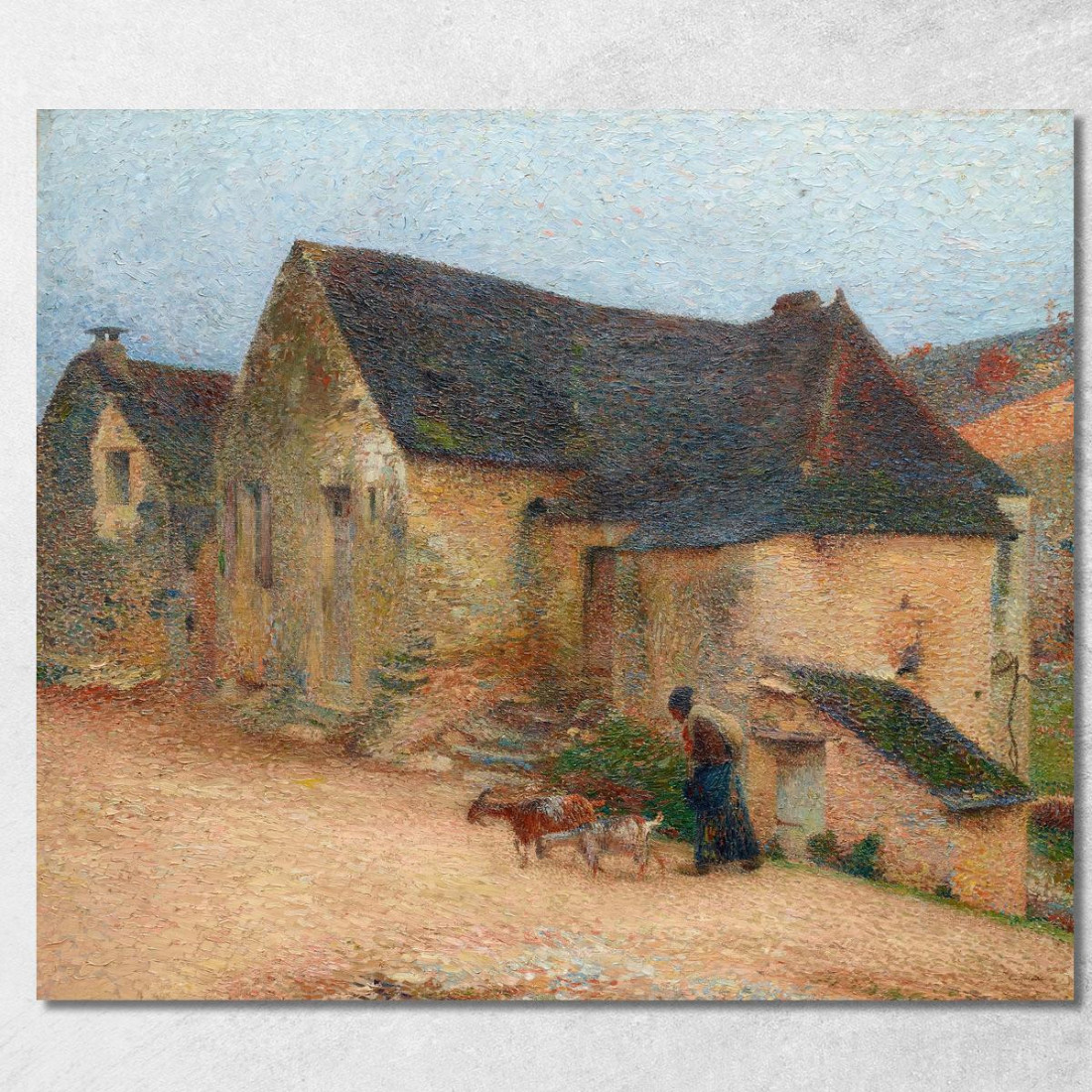 Capraia Davanti A Una Vecchia Casa A Labastide Henri Martin hmt16 quadro stampato su tela Capraia Davanti A Una Vecchia Casa A Labastide Henri Martin hmt16 quadro stampato su tela