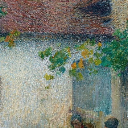 Coppia In Conversazione Davanti Alla Fattoria Henri Martin hmt20 quadro stampato su tela