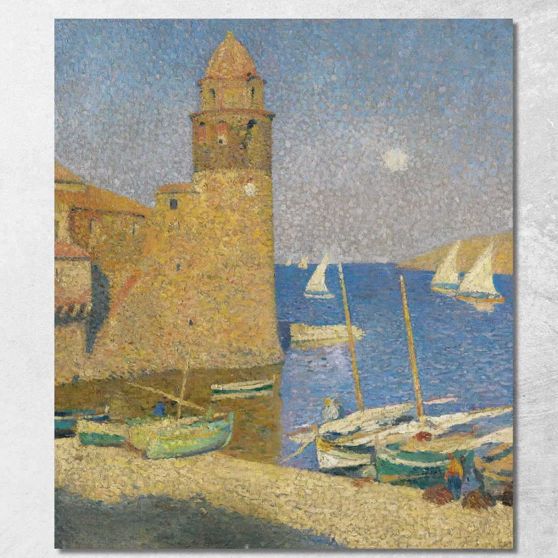 La Torre Di Collioure Al Chiaro Di Luna Henri Martin hmt38 quadro stampato su tela La Torre Di Collioure Al Chiaro Di Luna Henri Martin hmt38 quadro stampato su tela