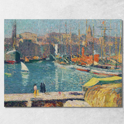 Il Vecchio Porto Di Marsiglia Henri Martin hmt53 quadro stampato su tela