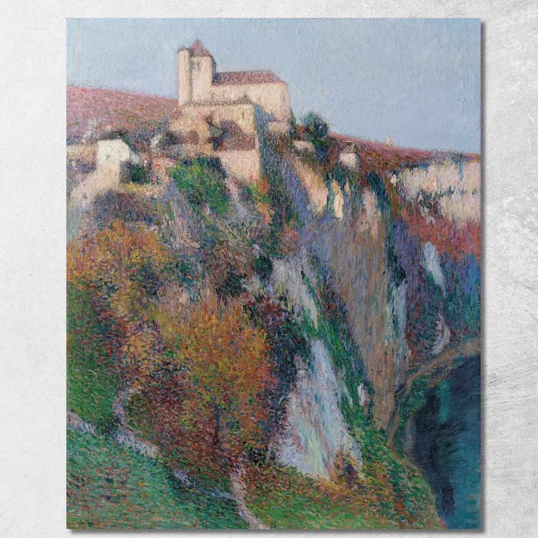 La Chiesa Di Saint-Cirq-Lapopie Arroccata Sulla Falesia Della Curva Del Lot Cielo Blu Henri Martin hmt64 quadro stampato su tel La Chiesa Di Saint-Cirq-Lapopie Arroccata Sulla Falesia Della Curva Del Lot Cielo Blu Henri Martin hmt64 quadro stampato su tel