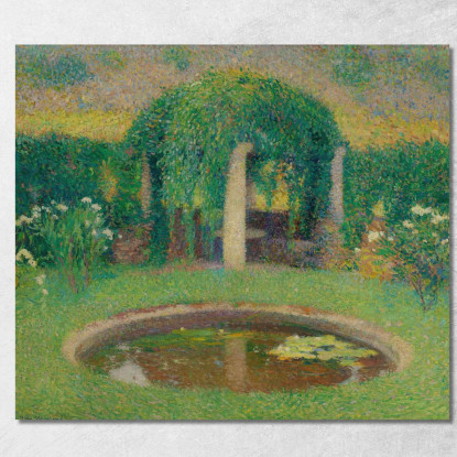 Piccolo Bacino Vicino Al Pergolato Sud Di Marquayrol - Giardino Dell'Artista Henri Martin hmt69 quadro stampato su tela