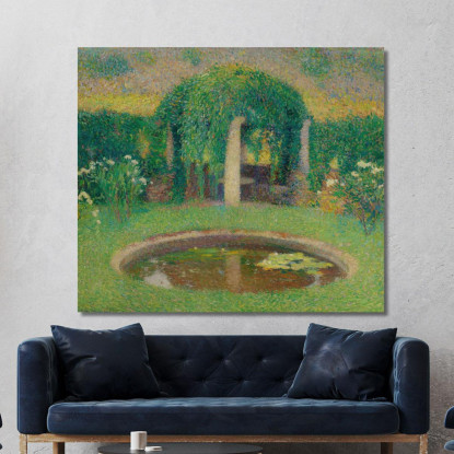 Piccolo Bacino Vicino Al Pergolato Sud Di Marquayrol - Giardino Dell'Artista Henri Martin hmt69 quadro stampato su tela