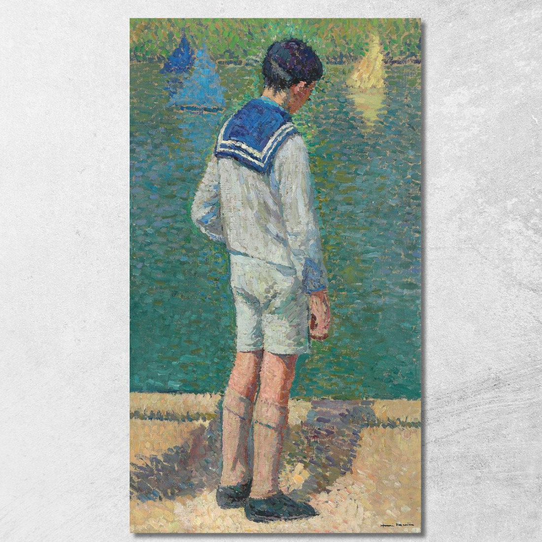 Bambino Piccolo Al Bordo Del Bacino Del Giardino Del Lussemburgo A Parigi Henri Martin hmt70 quadro stampato su tela Bambino Piccolo Al Bordo Del Bacino Del Giardino Del Lussemburgo A Parigi Henri Martin hmt70 quadro stampato su tela