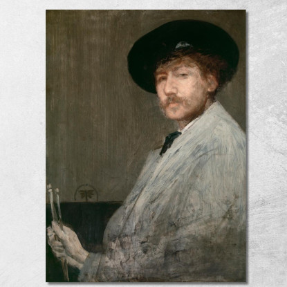 Composizione In Grigio - Ritratto Del Pittore James Abbott McNeill Whistler jam17 quadro stampato su tela