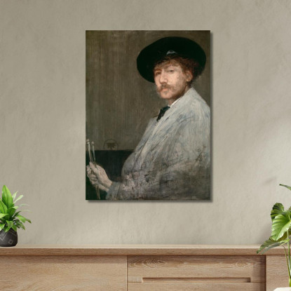 Composizione In Grigio - Ritratto Del Pittore James Abbott McNeill Whistler jam17 quadro stampato su tela