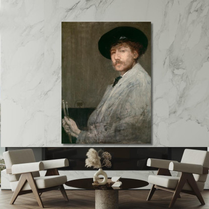 Composizione In Grigio - Ritratto Del Pittore James Abbott McNeill Whistler jam17 quadro stampato su tela