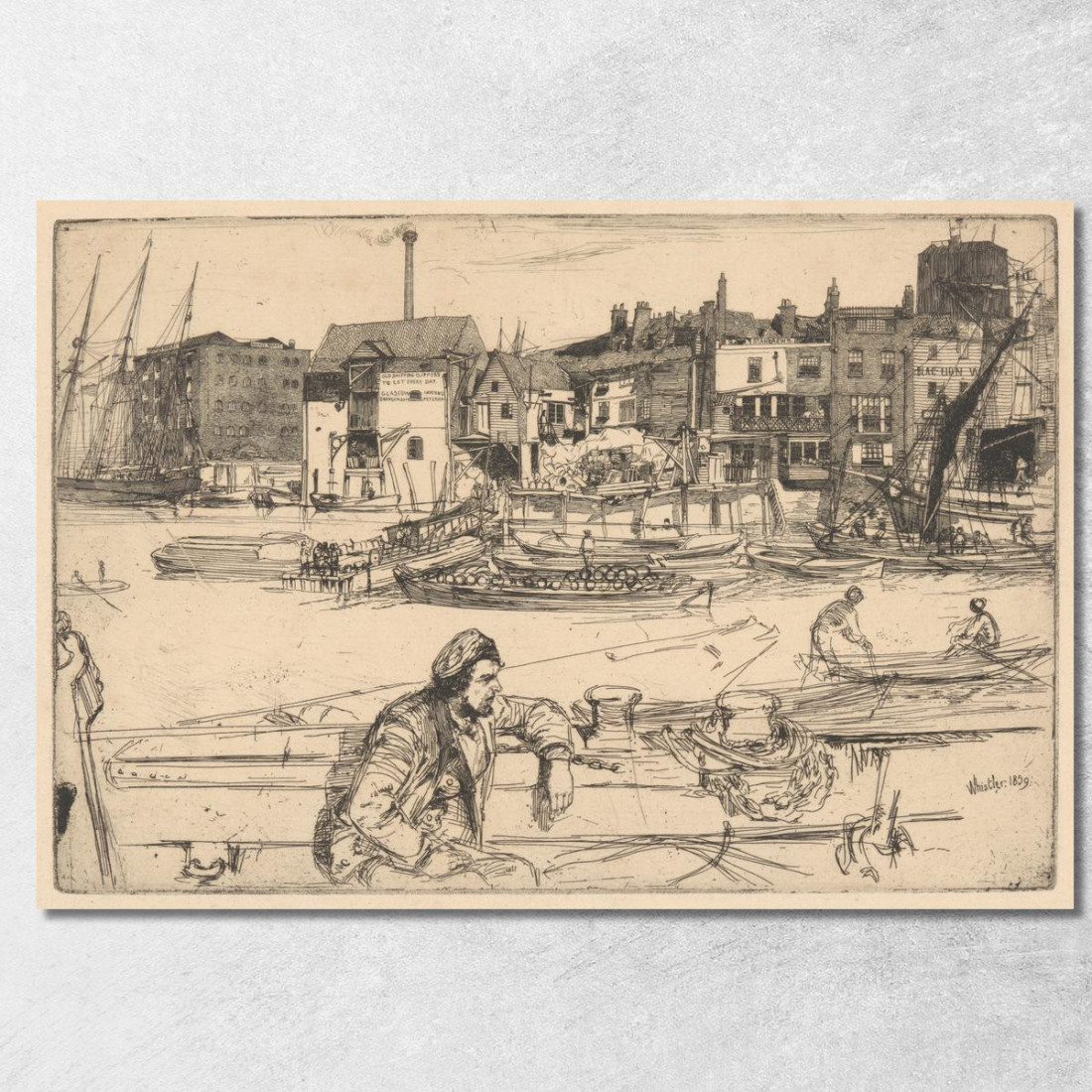 Black Lion Wharf James Abbott McNeill Whistler jam24 quadro stampato su tela Black Lion Wharf James Abbott McNeill Whistler jam24 quadro stampato su tela