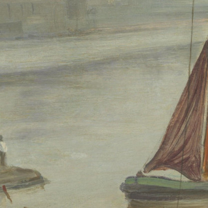 Grigio E Argento - Old Battersea Reach James Abbott McNeill Whistler jam42 quadro stampato su tela