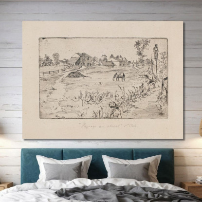Paesaggio Con Cavalli James Abbott McNeill Whistler jam54 quadro stampato su tela