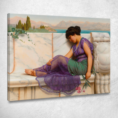 Ozio Estivo Sogni Ad Occhi Aperti John William Godward jwg68 quadro stampato su tela