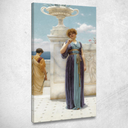 L'Anello Di Fidanzamento 2 John William Godward jwg74 quadro stampato su tela