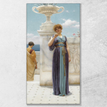 L'Anello Di Fidanzamento 2 John William Godward jwg74 quadro stampato su tela