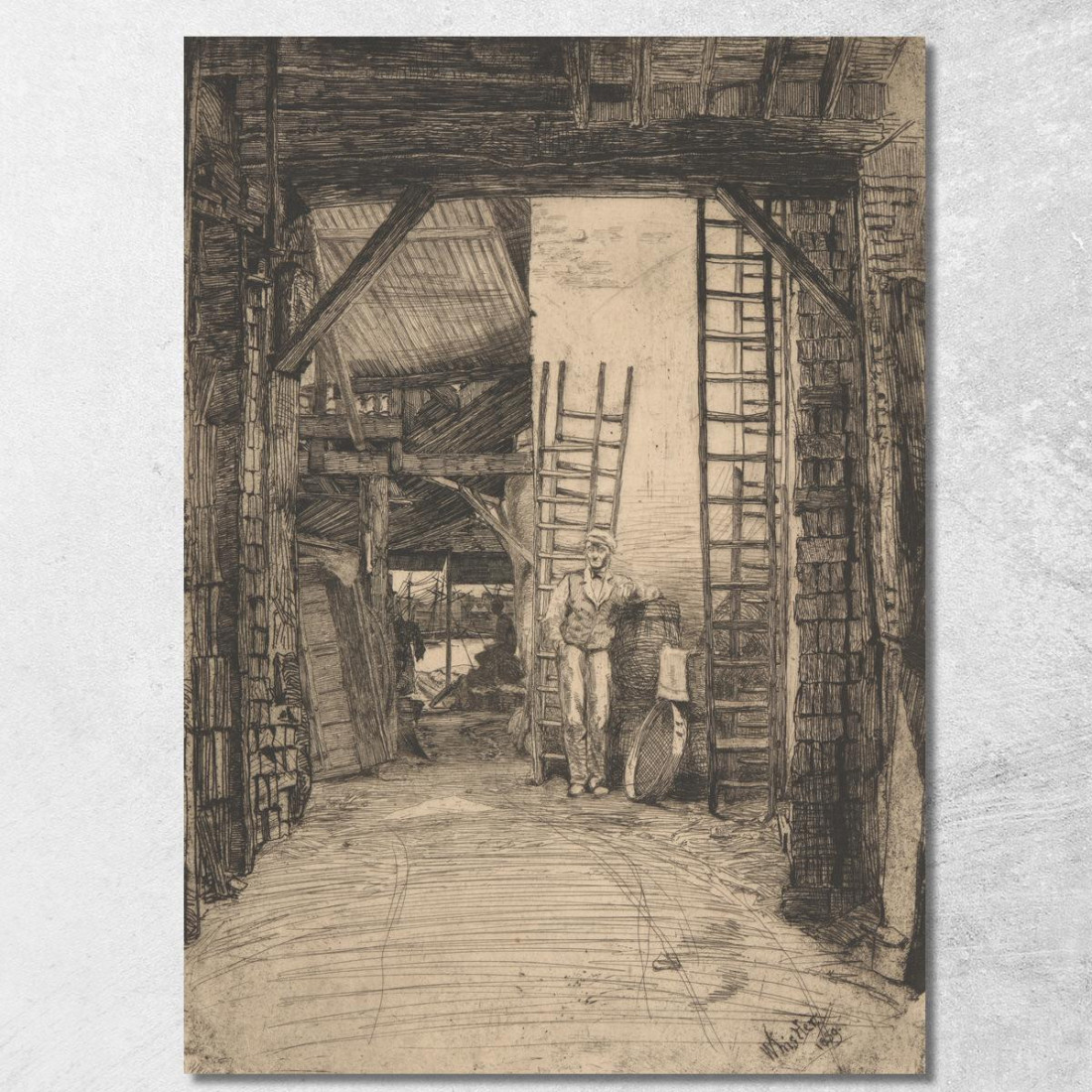 Il Bruciatore Di Calce James Abbott McNeill Whistler jam124 quadro stampato su tela Il Bruciatore Di Calce James Abbott McNeill Whistler jam124 quadro stampato su tela