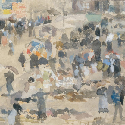 Variazioni In Violetto E Grigio: Piazza Del Mercato A Dieppe James Abbott McNeill Whistler jam147 quadro stampato su tela