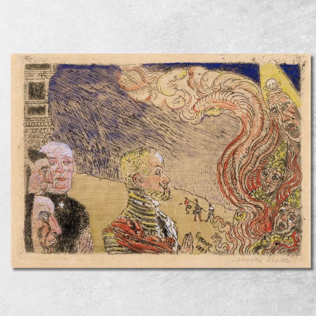 Auto-Da-Fé James Ensor jen4 quadro stampato su tela