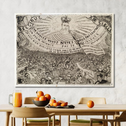 Il Belgio Nel Xix Secolo James Ensor jen7 quadro stampato su tela