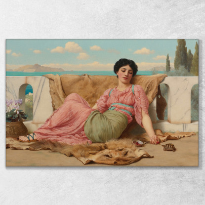 L'Animale Tranquillo John William Godward jwg80 quadro stampato su tela