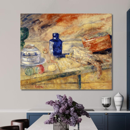 Mosche Blu E Pollo James Ensor jen9 quadro stampato su tela