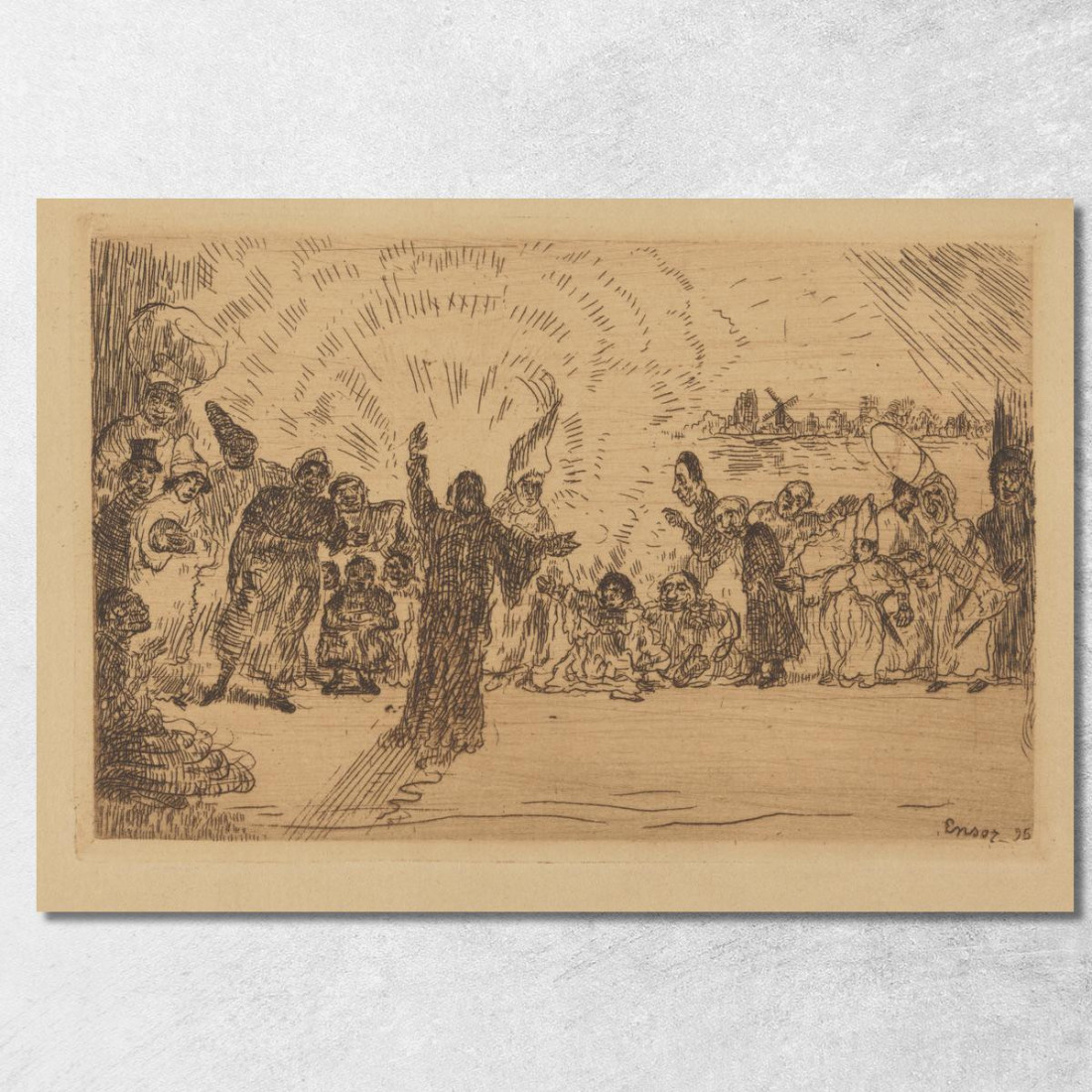 Cristo Tra I Mendicanti James Ensor jen12 quadro stampato su tela Cristo Tra I Mendicanti James Ensor jen12 quadro stampato su tela