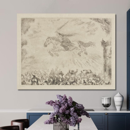 L'Angelo Sterminatore James Ensor jen19 quadro stampato su tela