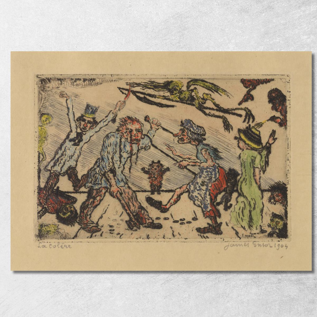 L'Ira James Ensor jen22 quadro stampato su tela L'Ira James Ensor jen22 quadro stampato su tela