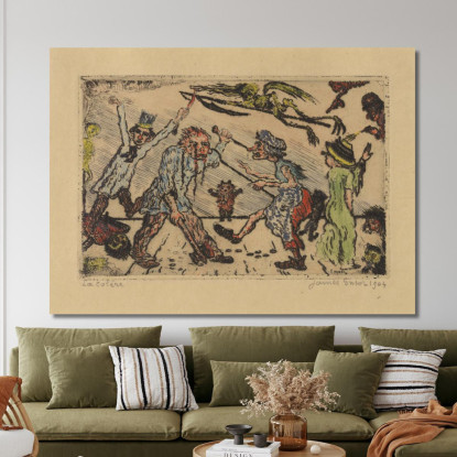 L'Ira James Ensor jen22 quadro stampato su tela