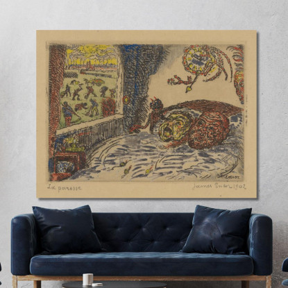 L'Accidia James Ensor jen30 quadro stampato su tela