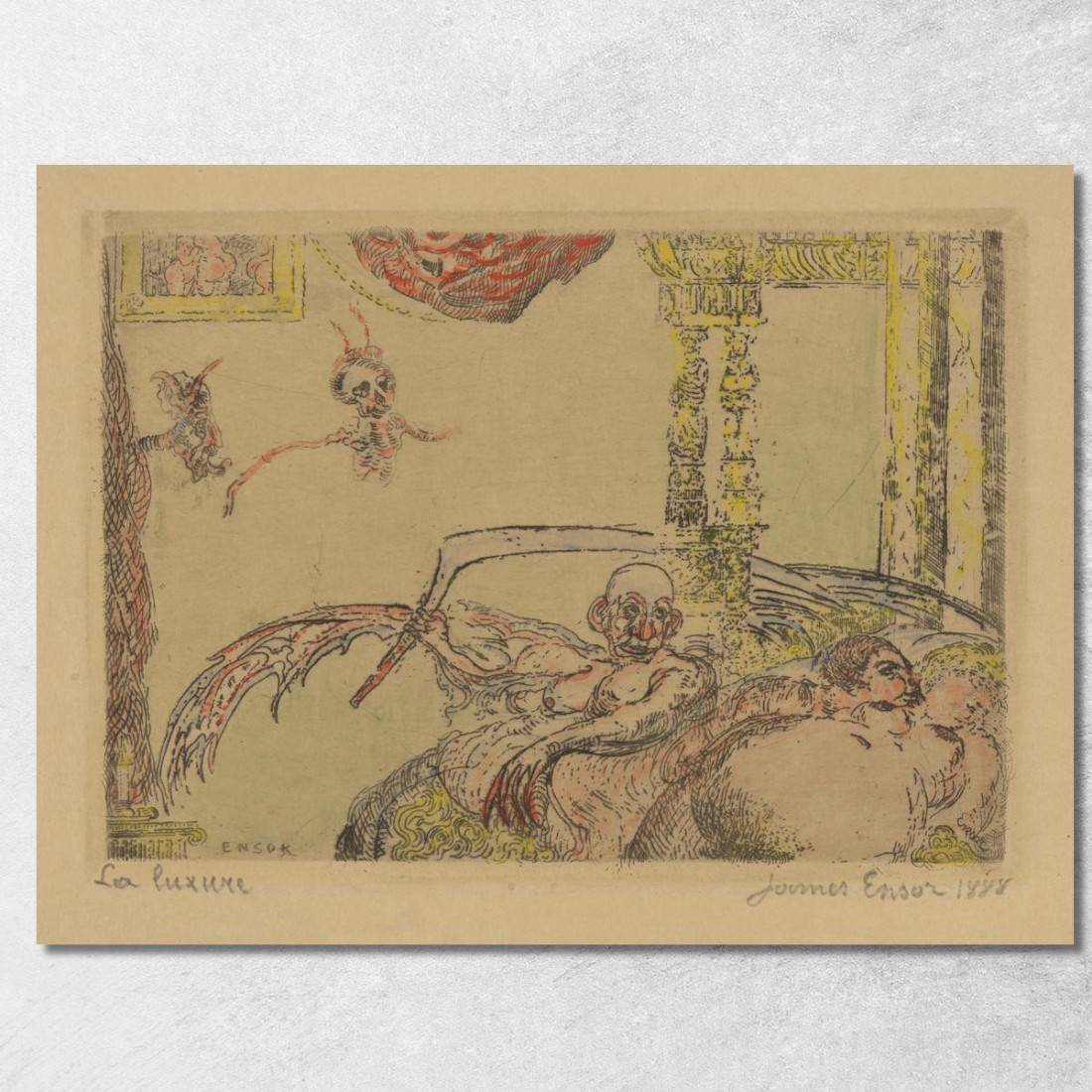 La Lussuria James Ensor jen33 quadro stampato su tela La Lussuria James Ensor jen33 quadro stampato su tela