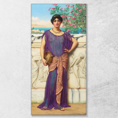 La Ragazza Del Tamburello John William Godward jwg83 quadro stampato su tela