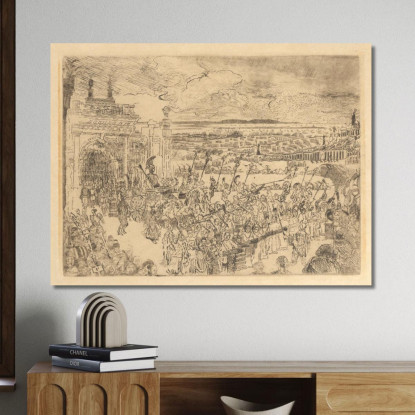 Il Trionfo Romano James Ensor jen36 quadro stampato su tela