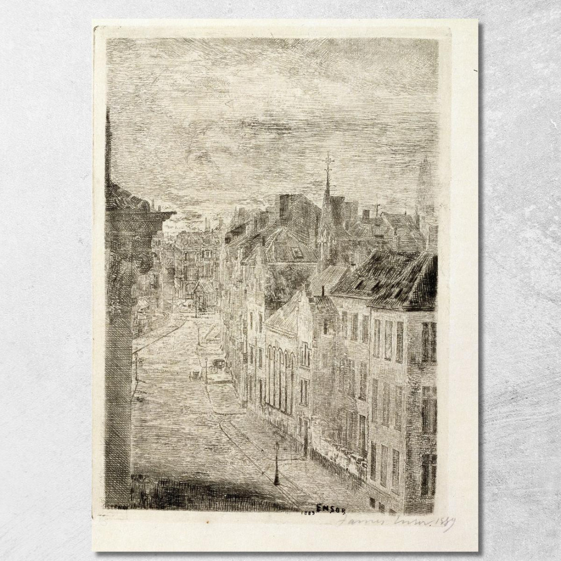 Il Viale Van Iseghemlaan A Ostenda James Ensor jen39 quadro stampato su tela