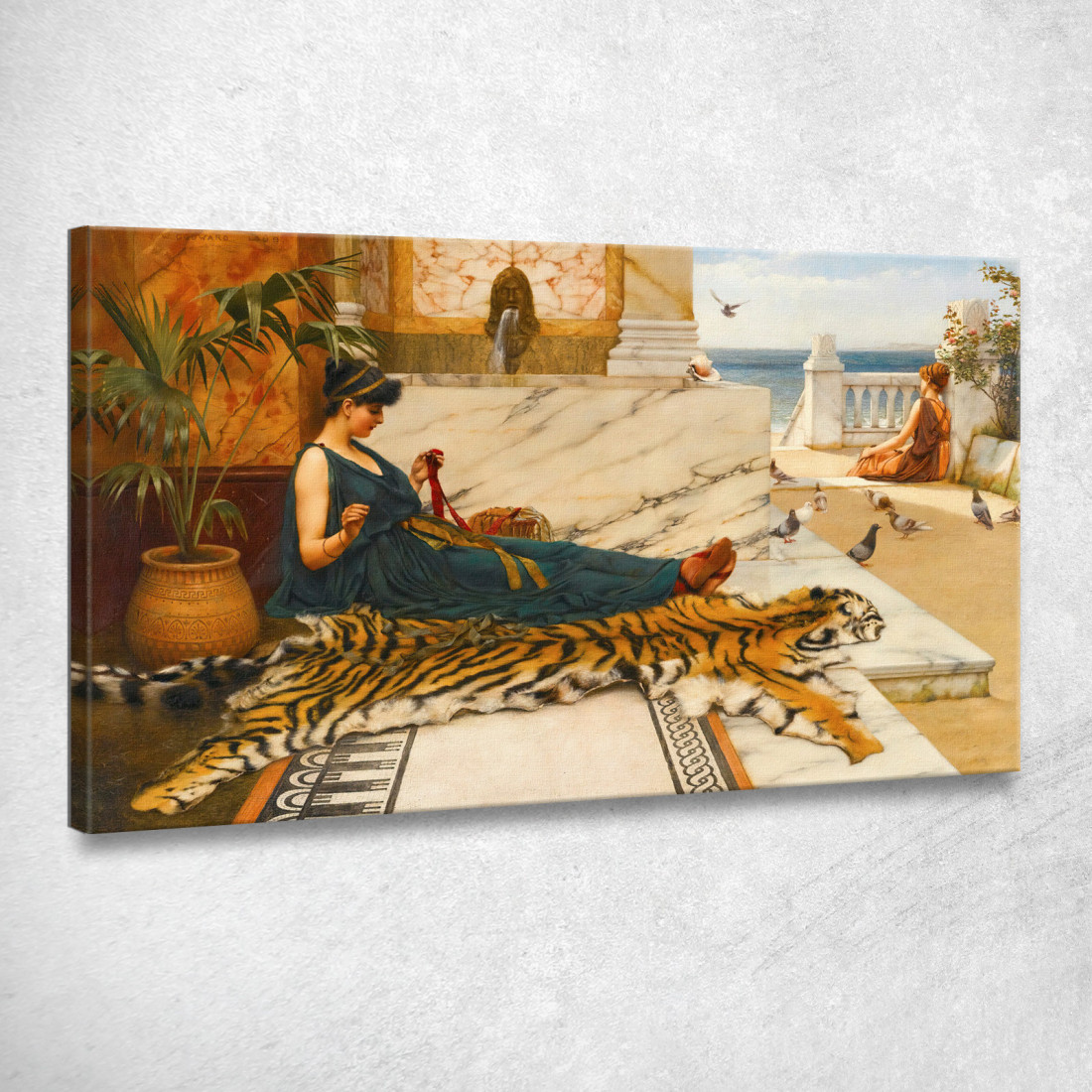 La Ragazza Cucitrice Della Pelle Di Tigre John William Godward jwg84 quadro stampato su tela La Ragazza Cucitrice Della Pelle Di Tigre John William Godward jwg84 quadro stampato su tela