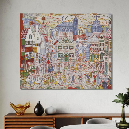 Scenario James Ensor jen41 quadro stampato su tela