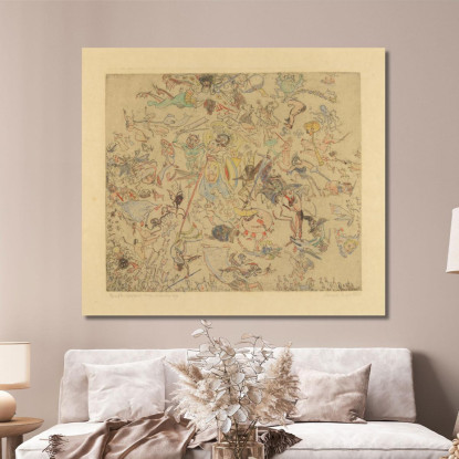 Diavoli Che Frustano Angeli E Arcangeli James Ensor jen44 quadro stampato su tela
