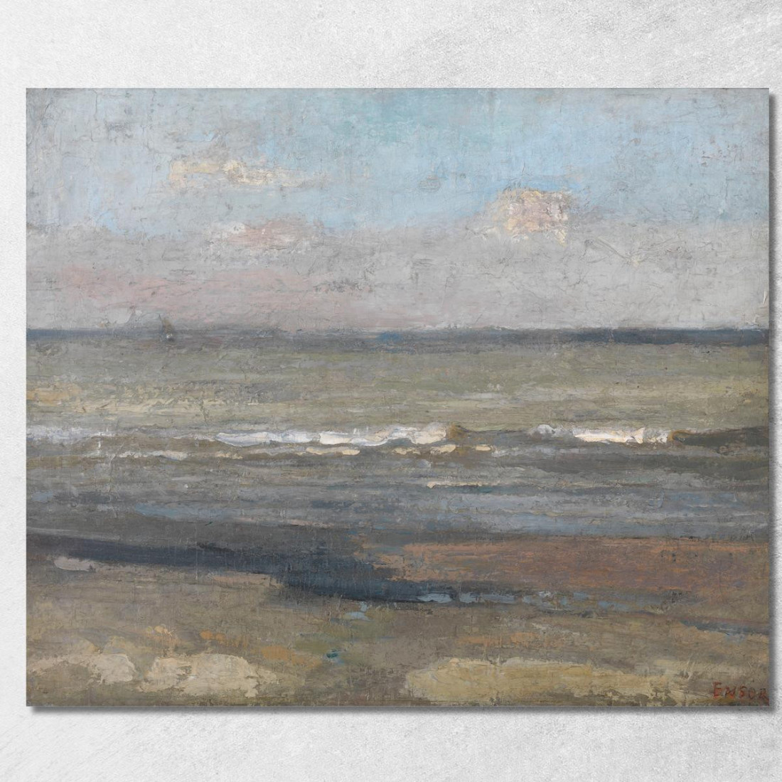 Paesaggio Marino Grigio James Ensor jen54 quadro stampato su tela Paesaggio Marino Grigio James Ensor jen54 quadro stampato su tela