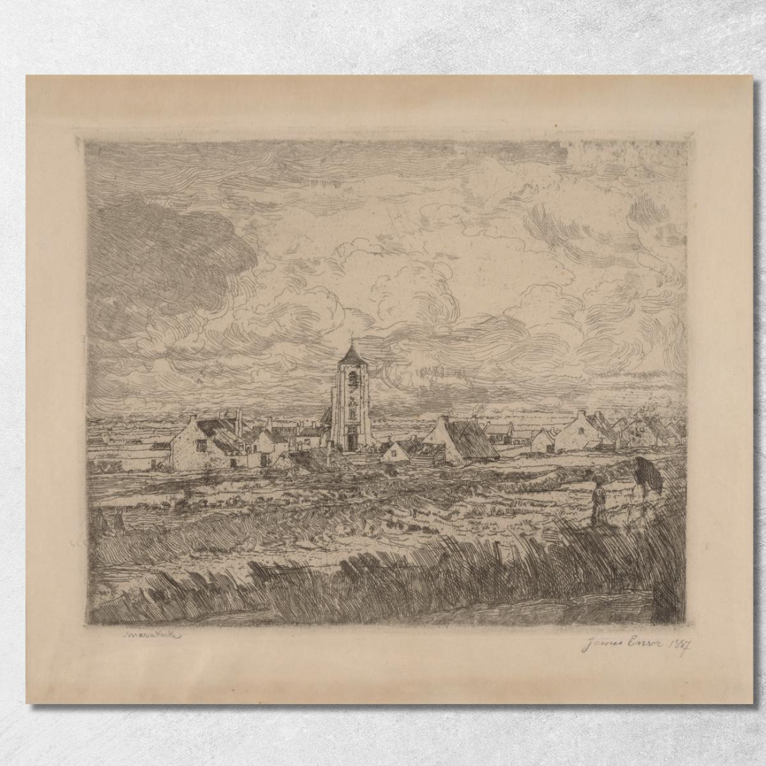 Grande Veduta Su Mariakerke James Ensor jen55 quadro stampato su tela Grande Veduta Su Mariakerke James Ensor jen55 quadro stampato su tela