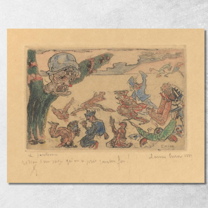 Il Fantasma James Ensor jen59 quadro stampato su tela