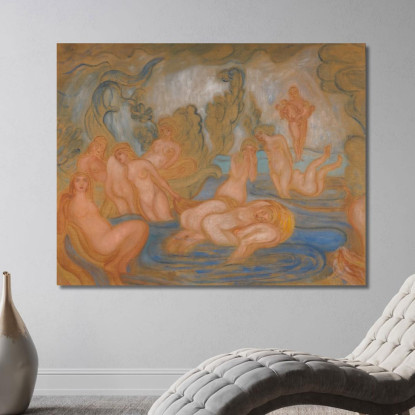 Le Bagnanti Linee Curve E Ondulate James Ensor jen65 quadro stampato su tela