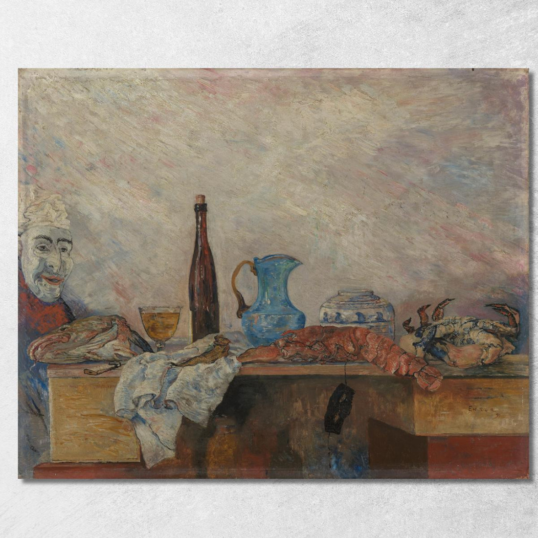 Maschera E Crostacei James Ensor jen67 quadro stampato su tela Maschera E Crostacei James Ensor jen67 quadro stampato su tela
