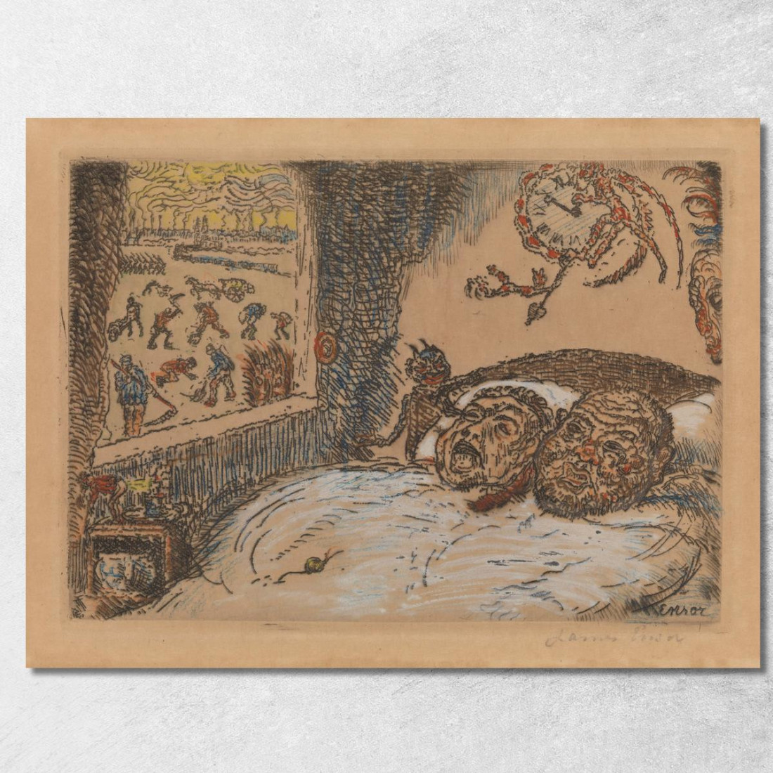 Accidia James Ensor jen85 quadro stampato su tela Accidia James Ensor jen85 quadro stampato su tela