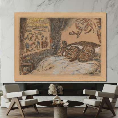 Accidia James Ensor jen85 quadro stampato su tela