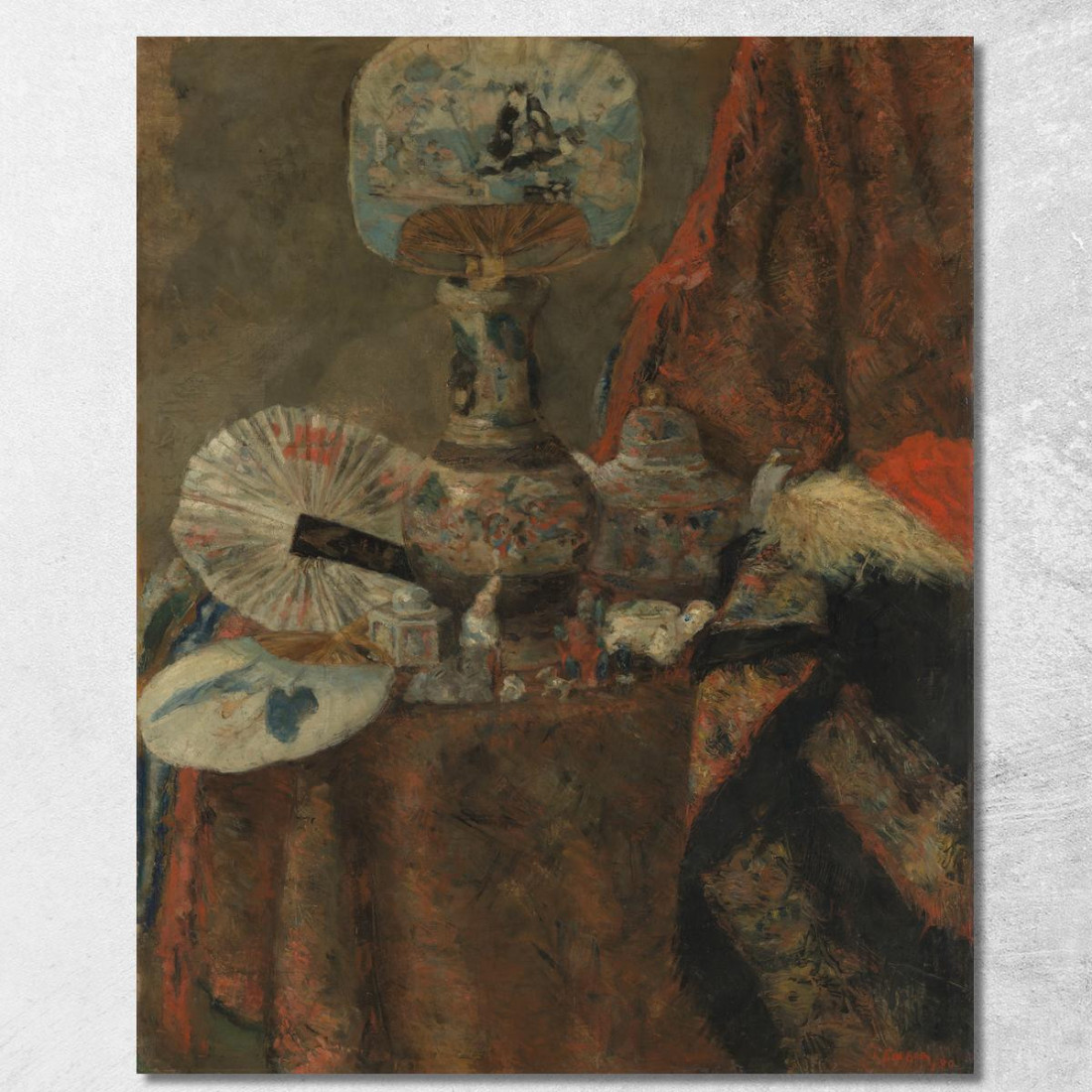 Natura Morta Con Cineserie James Ensor jen87 quadro stampato su tela Natura Morta Con Cineserie James Ensor jen87 quadro stampato su tela