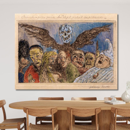 I Peccati Capitali Dominati Dalla Morte James Ensor jen95 quadro stampato su tela