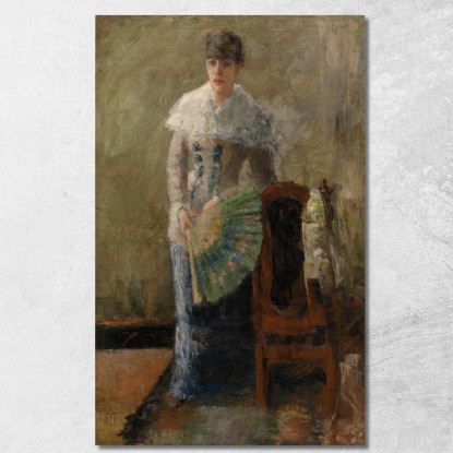 La Dama Con Il Ventaglio James Ensor jen99 quadro stampato su tela