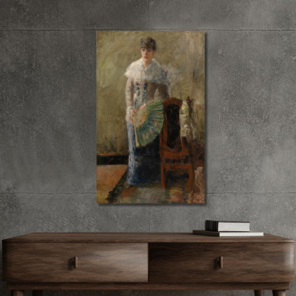 La Dama Con Il Ventaglio James Ensor jen99 quadro stampato su tela