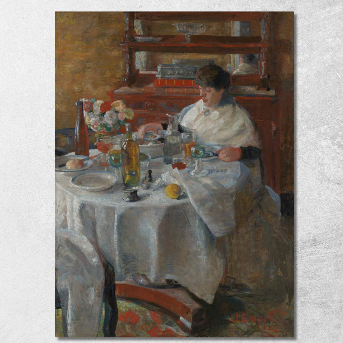 La Mangiatrice Di Ostriche James Ensor jen102 quadro stampato su tela La Mangiatrice Di Ostriche James Ensor jen102 quadro stampato su tela
